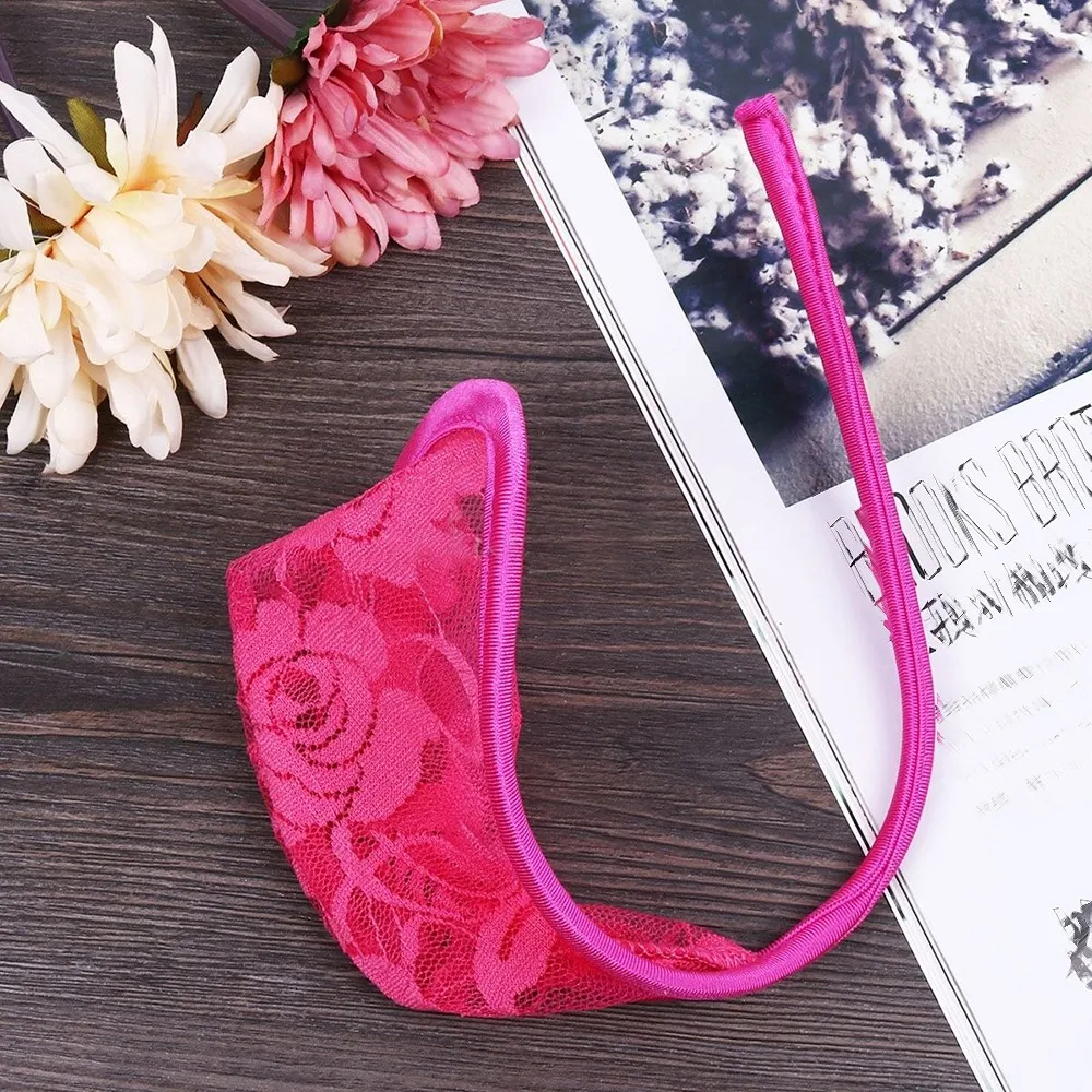 2021 New Sexy Men  Lace C String Underwear Bikini T Back G String Thong Invisible Brief Comfortable Underpants