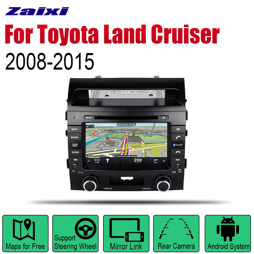 Автомагнитола ZaiXi 2 Din для Toyota Land Cruiser 2008 ~ 2015 GPS навигация BT Wi Fi карта мультимедийная