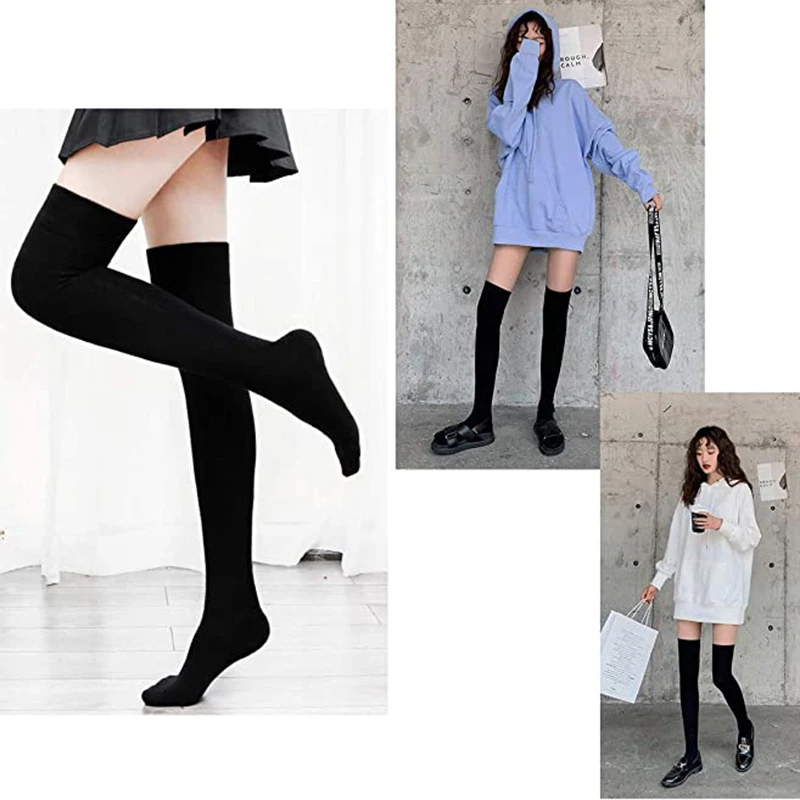 6 Пары/компл. чулки в полоску для девушек соблазнительные женские Чулки до бедра