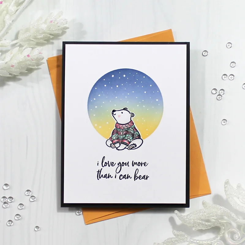 Прозрачные штампы с животными и белым медведем для скрапбукинга изготовления