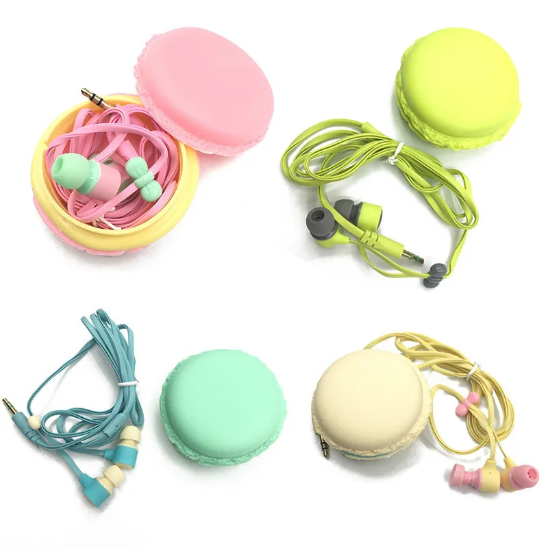 Новинка наушники Macarons карамельных цветов для девочек подарок милые вкладыши с