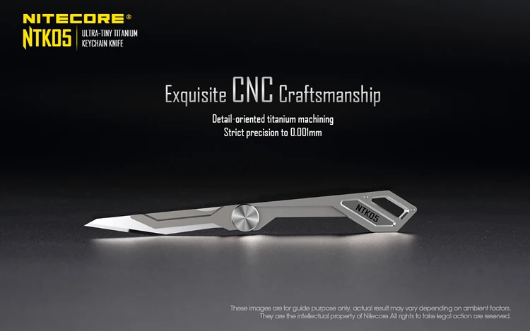 NITECORE NTK05 ультра-Крошечный титановый брелок нож мини-Самозащита многофункциональный выдвижной Открытый Охота Кемпинг Рыбалка
