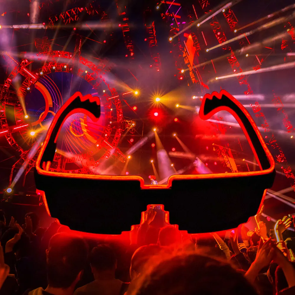 Очки неоновые светодиодные 10 цветов на выбор|Сверкающие товары для вечеринки| |