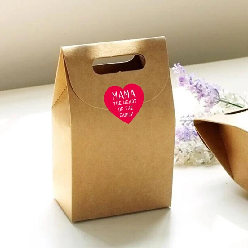 

R2LD, 500 шт., наклейки на день матери, герметичные наклейки в виде сердца семьи, наклейки в подарочной коробке