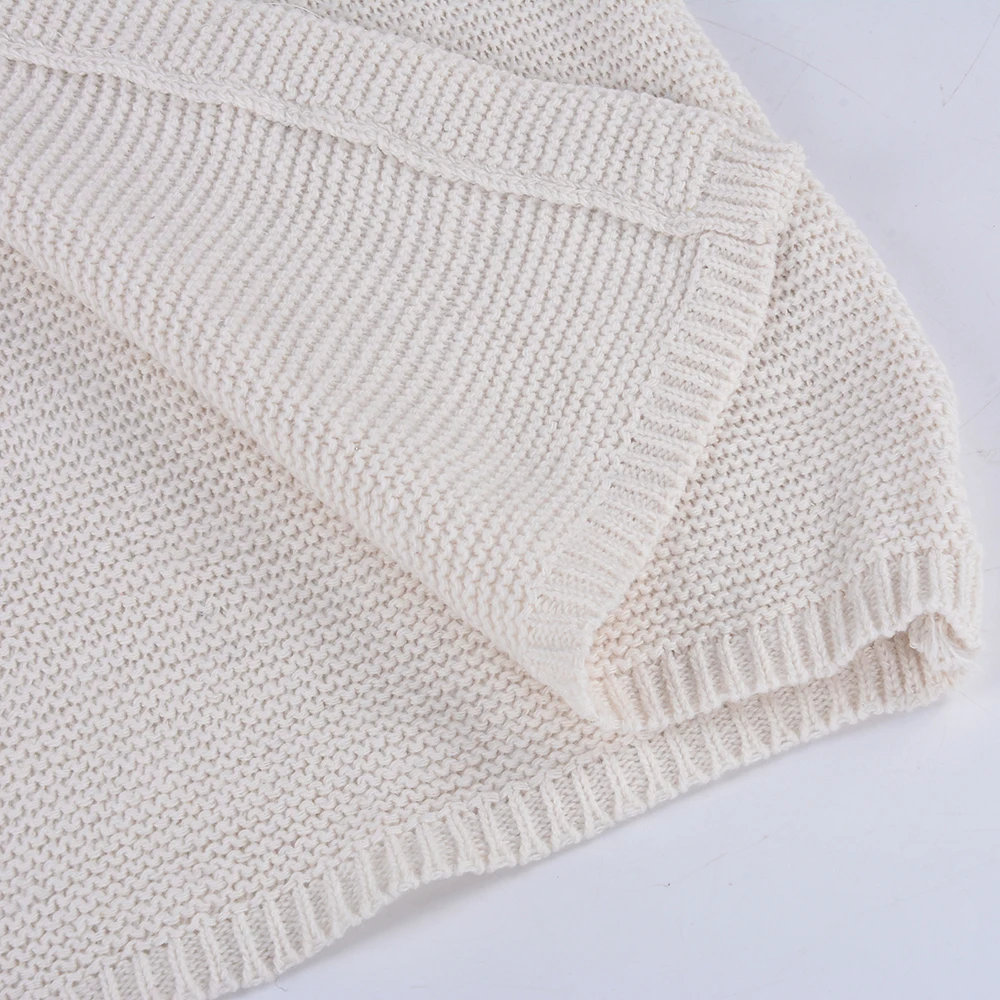 Женский длинный вязаный кардиган Однотонный свитер с капюшоном 2019 осеннее