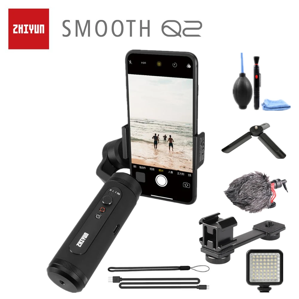 Zhiyun Smooth Q2 портативный карманный 3 осевой смартфон монопод с шарнирным замком для