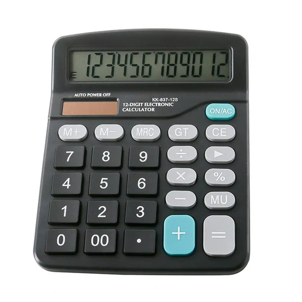 

Настольный калькулятор с 12-значным большим ЖК-дисплеем и солнечной батареей