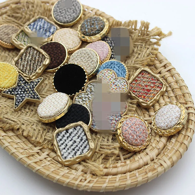 5 шт. квадратные круглые металлические пуговицы для одежды костюм с золотым низом