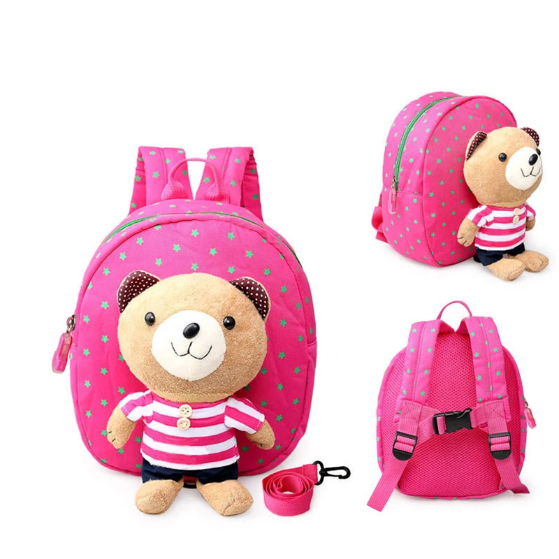 Мультяшный плюшевый книжный мешок с милым медведем детский рюкзак для школы