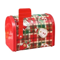 christmas snowman santa elk mailbox gift box red christmas mail letter post box decorative storage tin box for cookies candies c