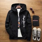 Мужская куртка с капюшоном 2021 Новинка весны лета причинная брендовая ветровка мужские Базовые куртки пальто на молнии с принтом из легкие куртки