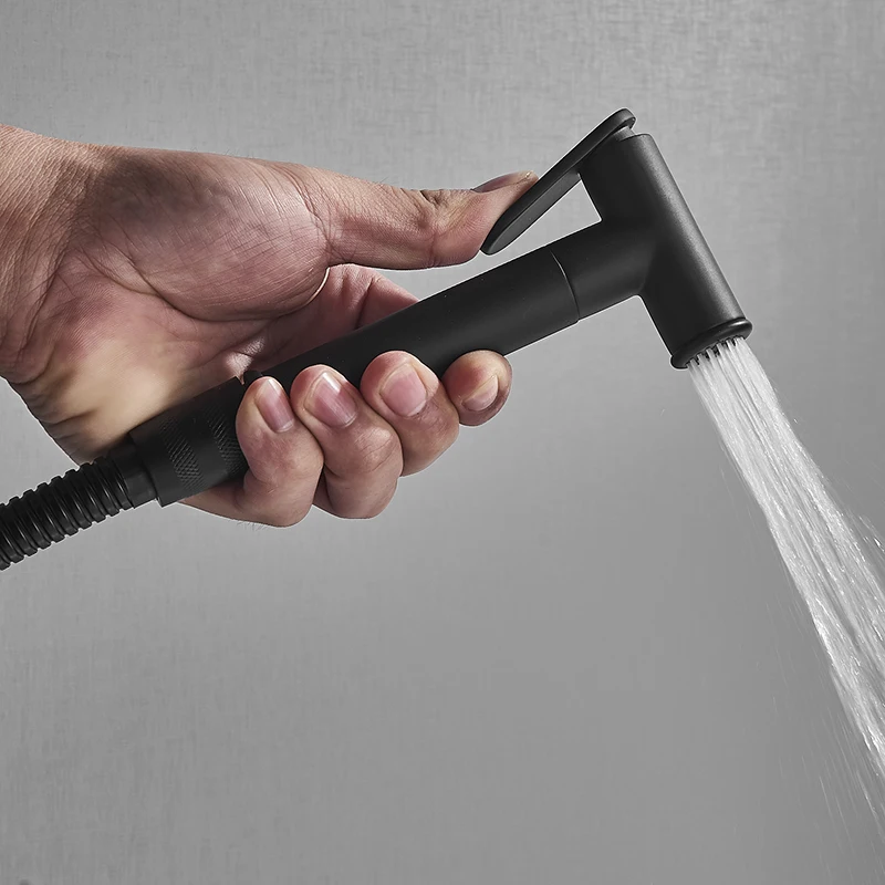 Матовые черные латунные Смесители для биде кран высокого давления душа