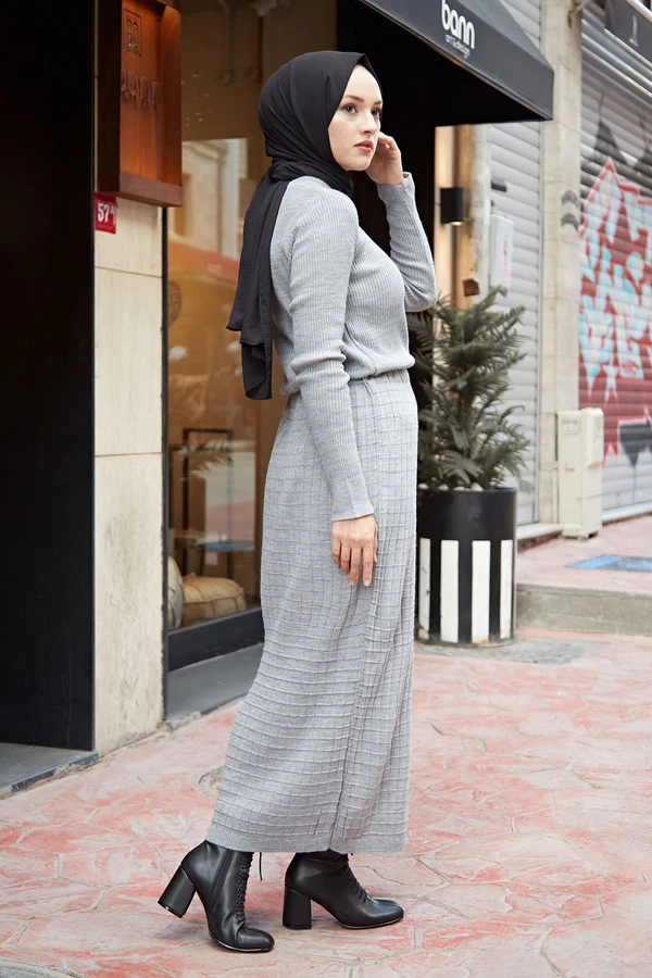 TUGBA Knitwear Waist Shirred Dress Muslim women dresses for women Muslim long dress Muslim women turkey