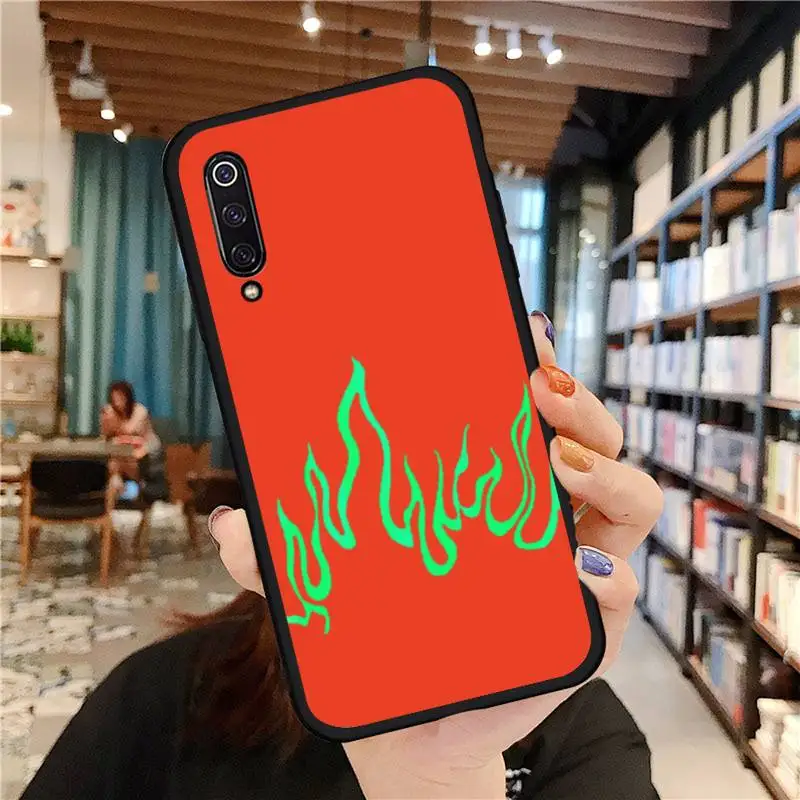 

Cool fire flame Green Red Phone Case For Xiaomi Redmi 7 9t 9se k20 mi8 max3 lite 9 note 8 9s 10 pro
