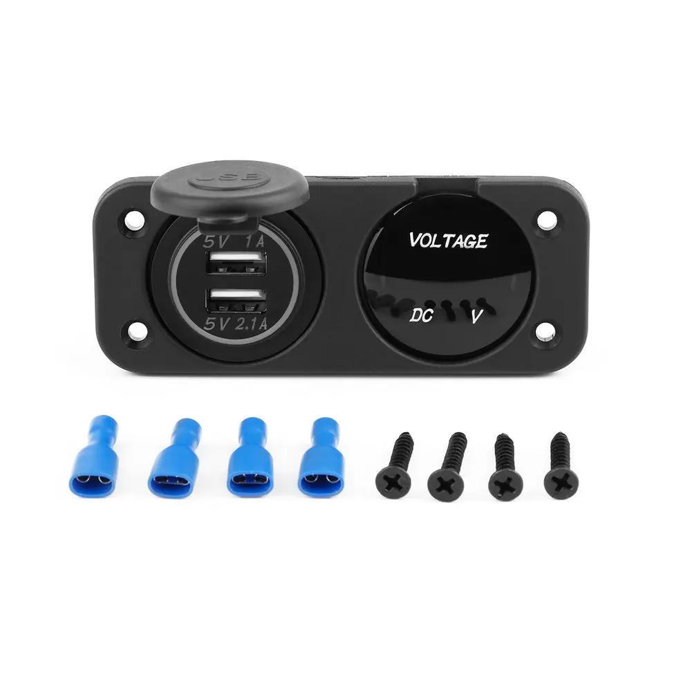 12 24V Dual USB Автомобильное зарядное устройство гнездо магнитный держатель с