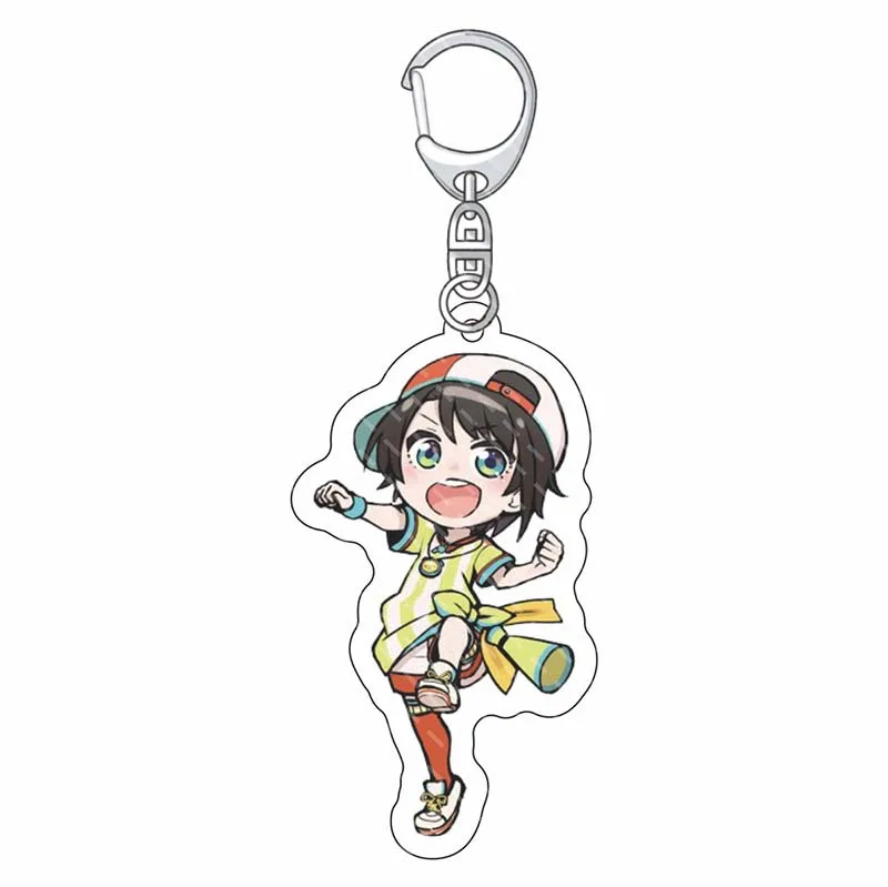 

Cartoon Anime Hololive Keychain Comic Romantic Shirakami Fubuki Figure Acrylic Decoration Keyring Fans Gift Bag Car Trinket