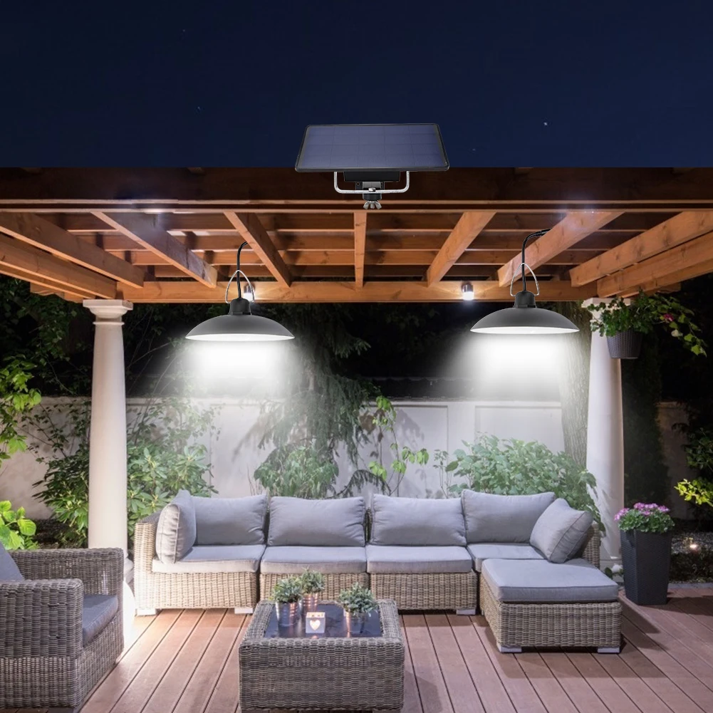 

Double Head Solar LED Pendant Light Outdoor IP65 Waterproof Garden Lamp