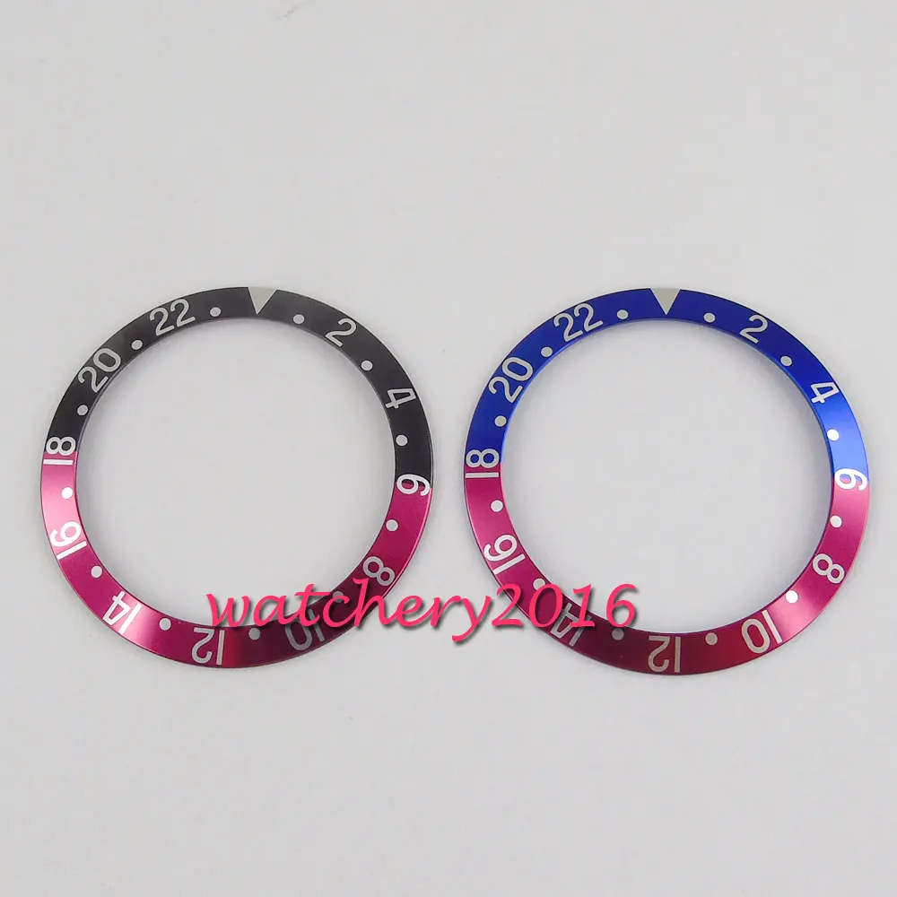 38mm high quality red black blue Watch bezel insert for 40mm sub GMT watch