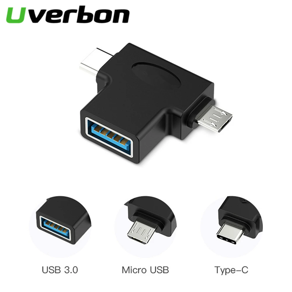 Адаптер OTG для телефона 2 в 1 преобразователь Micro USB и Type C 3 0 кабель зарядки