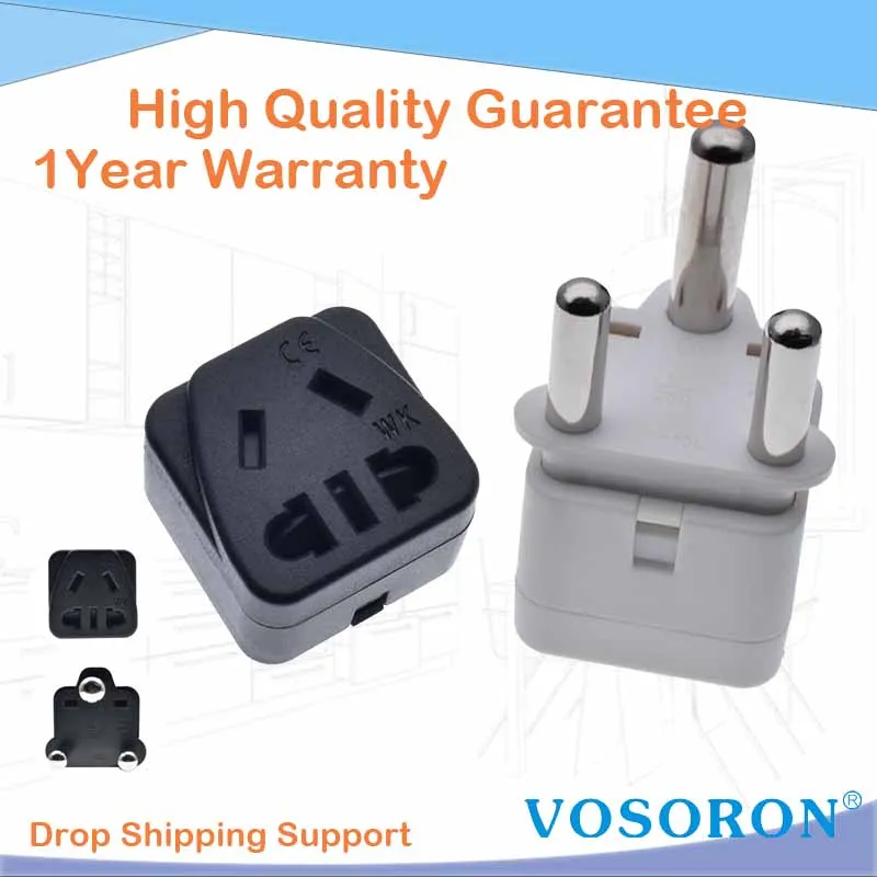 Южной Африки штекер адаптера для путешествия (Тип м)-1 пакет с заземлением (WK-010L) 250V