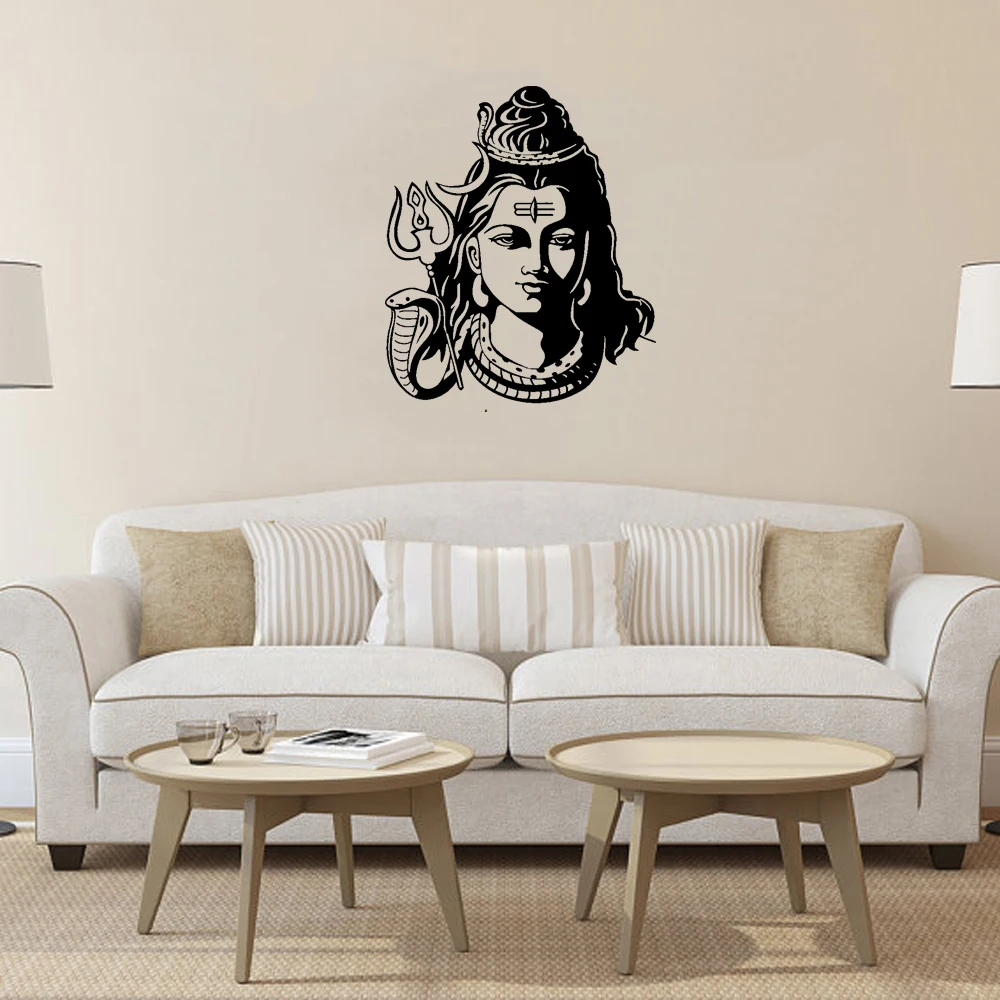 

God Shiva India Hindu Religion Wall Sticker Indian Hinduism Decal Home Decor Wall Decal Wallpaper Vinyl Sticker Murals PH798