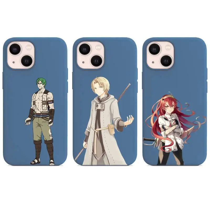 

roxy mushoku tensei Phone Case for iphone 13 12 XS 11 pro max mini SE 2020 6 6s 7 8 plus X XR cases candy color blue funda