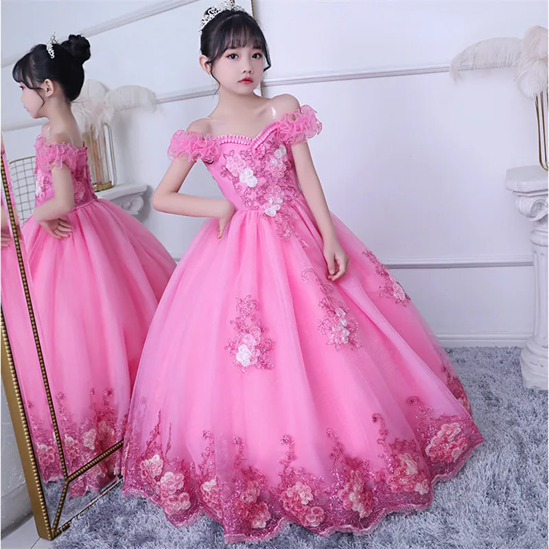 Девушки Дети класса люкс в Корейском стиле милые платья по индивидуальному