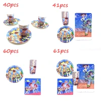 61pcs new toy story theme party disposable birthday party decoration cup plate napkin toy story party supplies tablecloth supply