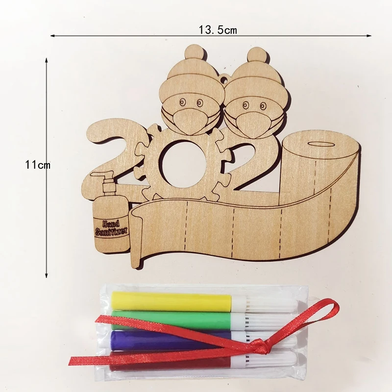 Рождественский деревянный семейный кулон ручной работы Новый DIY креативное имя