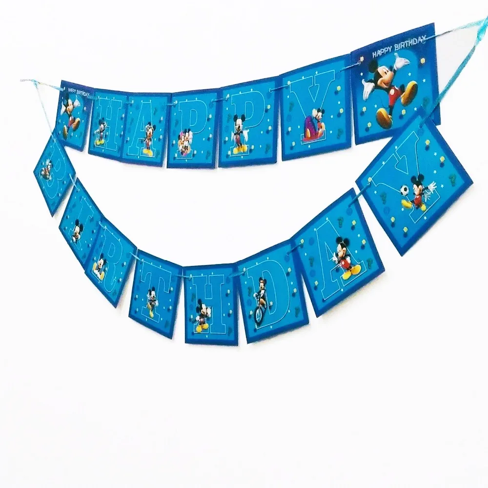 Микки Маус Дети День рождения украшения поставки одноразовая посуда скатерть