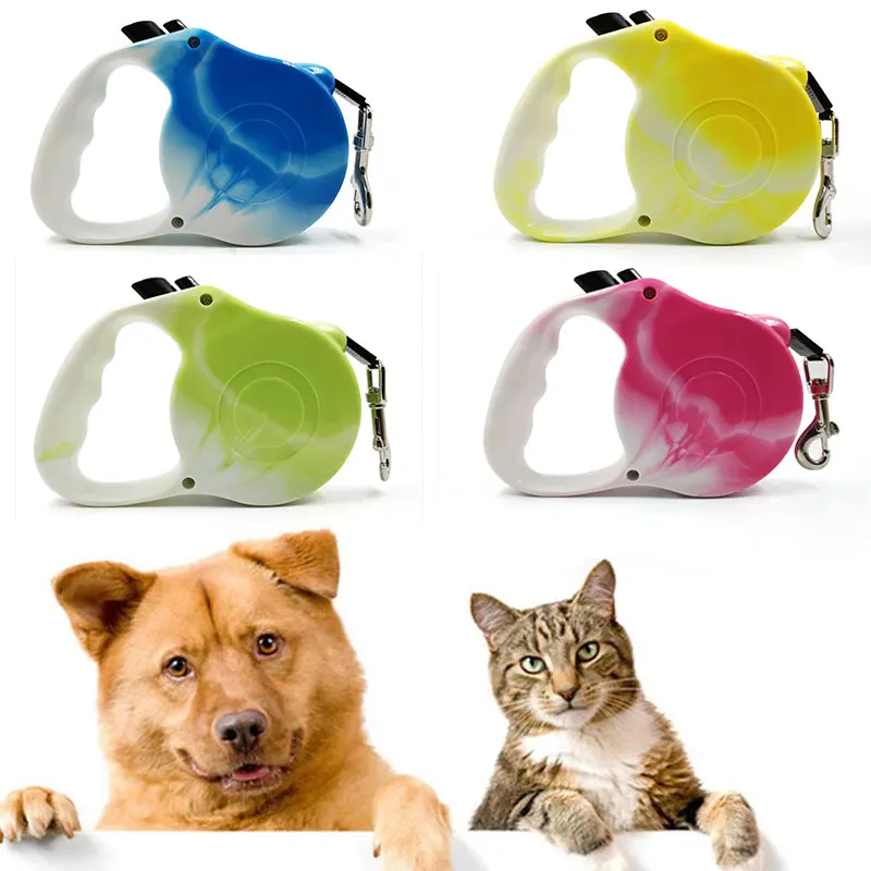 

Fashion Tie-dye 3M/5M Durable Dog Leash Automatic Retractable Nylon Dog Cat Lead Extending Puppy Walking Lead Roulette For Dog