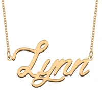 lynn name necklace for women stainless steel jewelry 18k gold plated nameplate pendant femme mother girlfriend gift