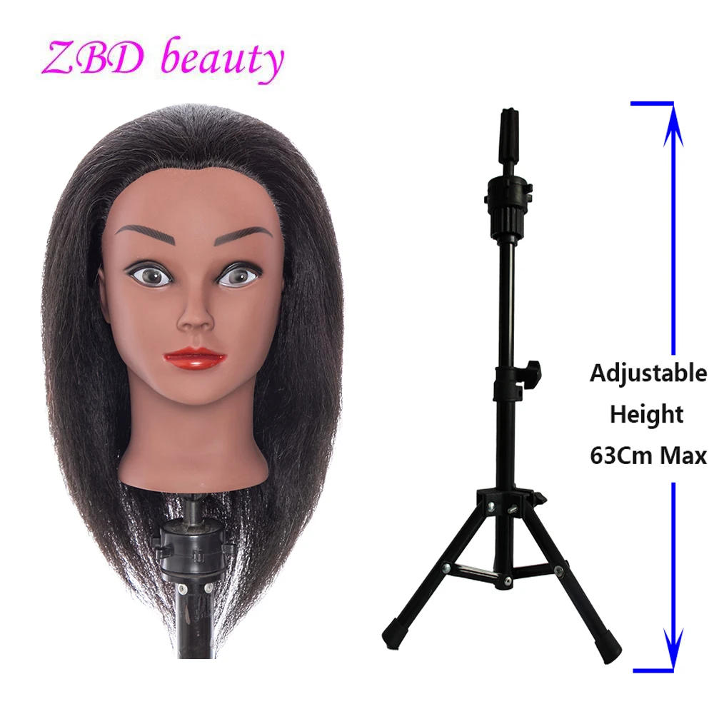 African Training Head With Wigs Stand  Female  Mannequin Head With Wigs Tripod Doll Head For  Braiding Or Make Up Practicing