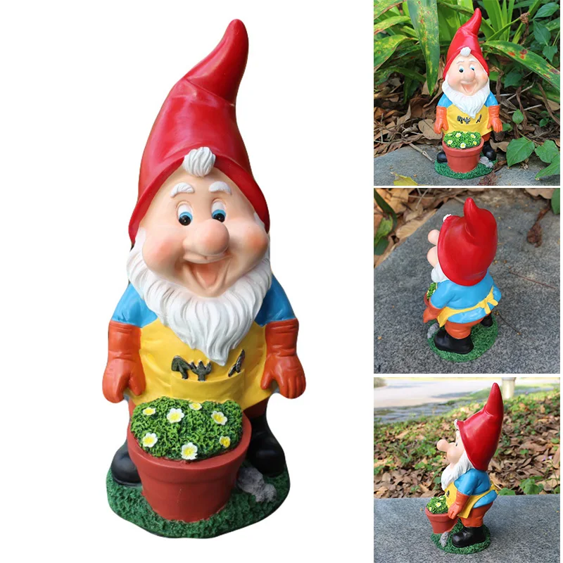 

Creative Dwarf Ornament Resin Crafts Outdoor Statue Flower Pot Furnishings Decoration for Home Garden Courtyard TN88