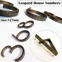 leopard floating house numbers doorplate letters metal address sign plate outdoor street door plaque number for home mailbox 0 9