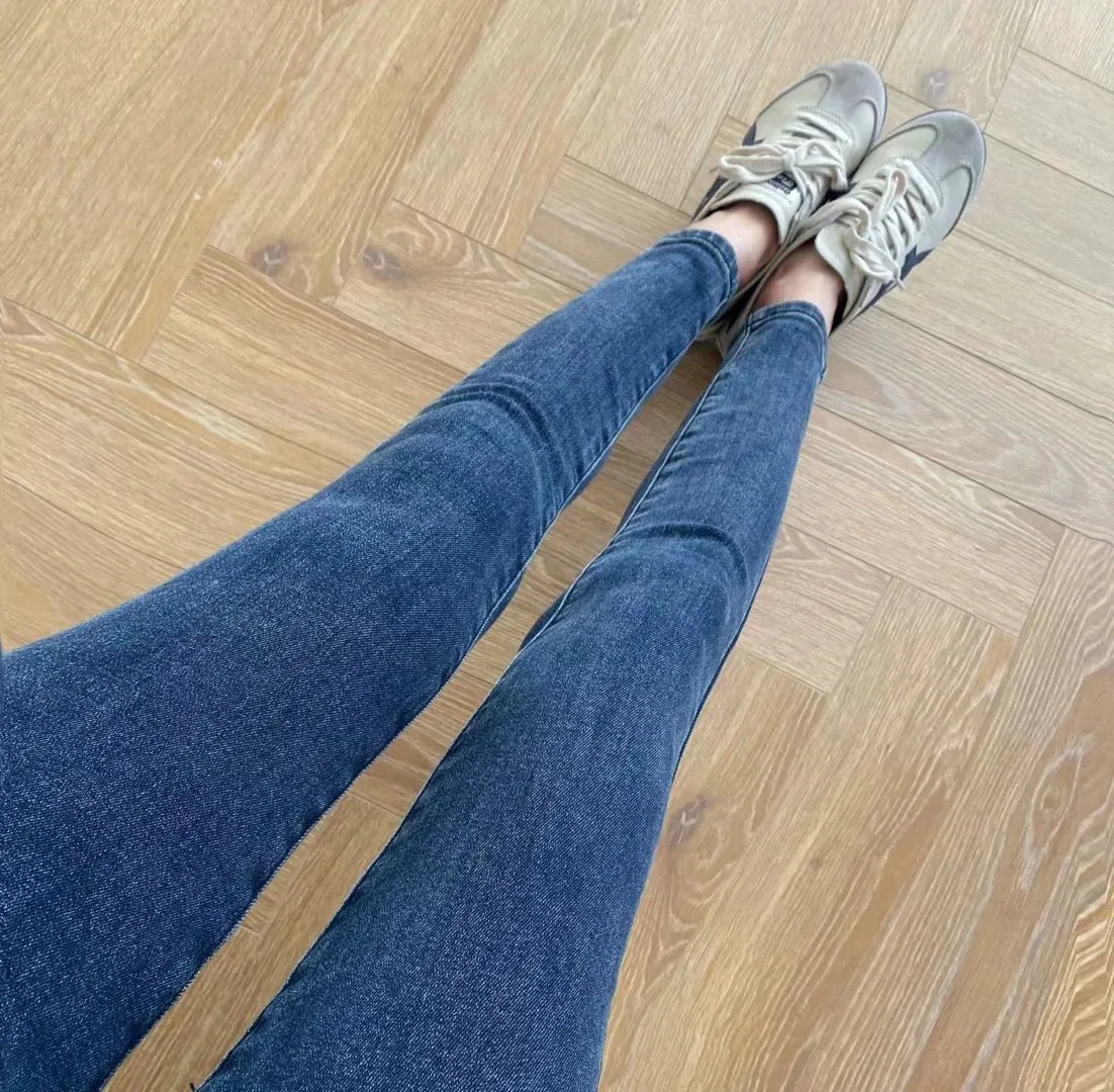 

breathing thickening of new fund of 8028 autumn winters is little jeans, backing since the waist elastic denim trousers