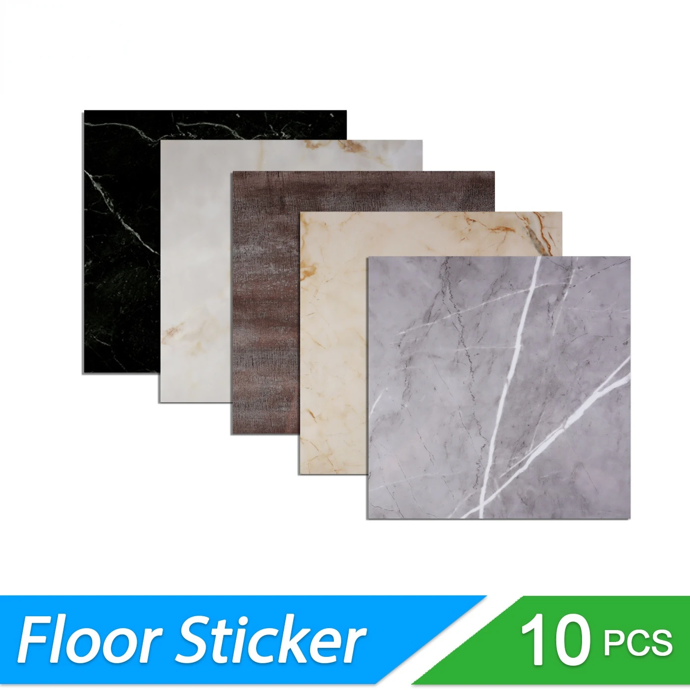 

10pcs Wall Stickers Self Adhesive Waterproof Marble PVC Floor Sticker Bathroom living room Renovation Decals Wall Ground Decor