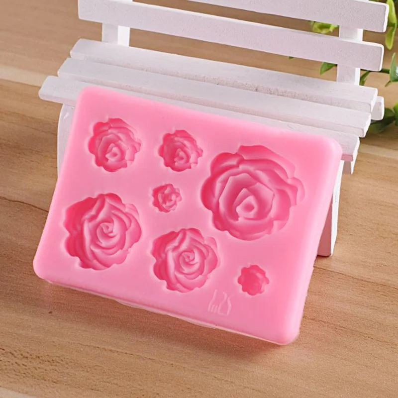 Силиконовая форма в виде цветка розы Свадебный кекс Топпер инструменты для