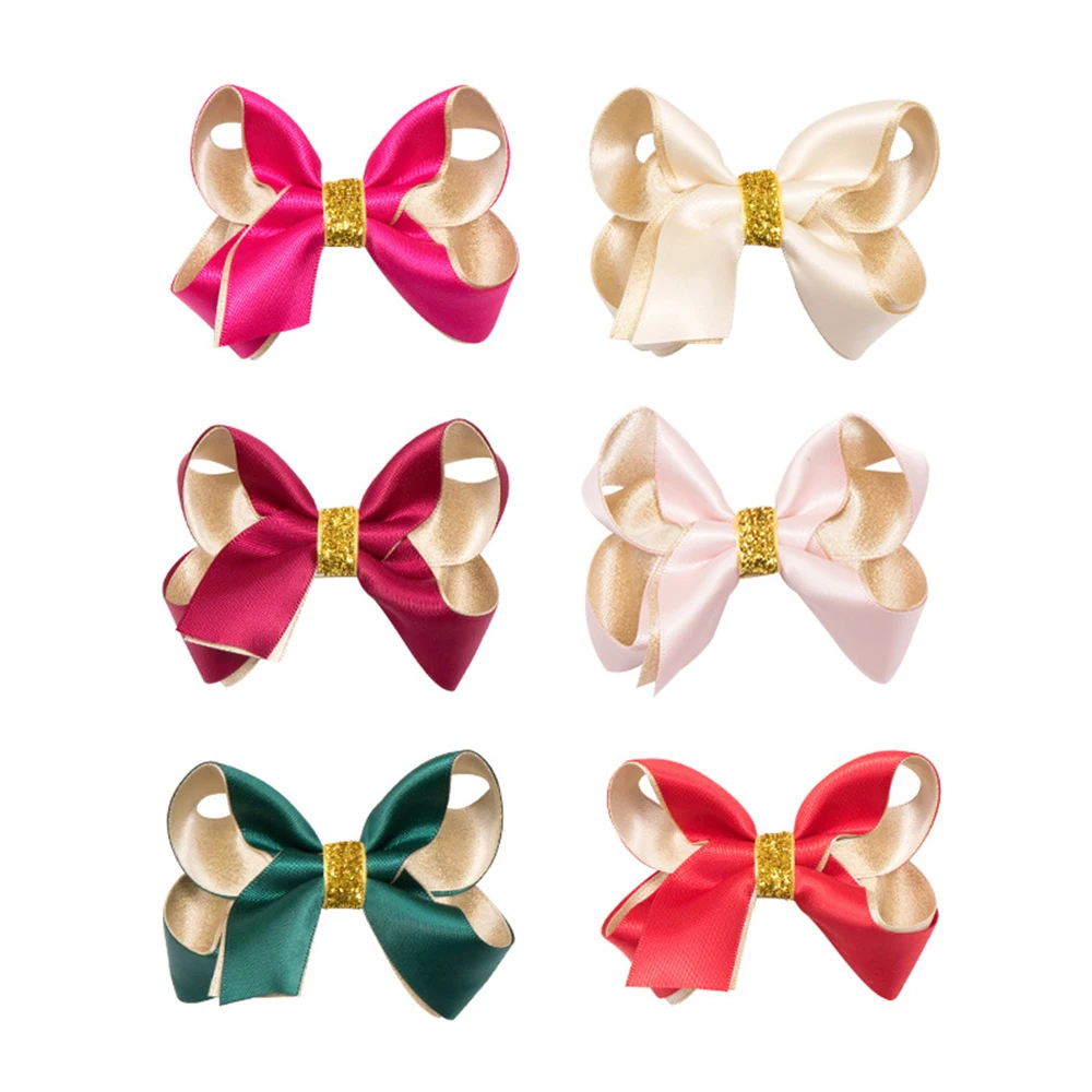 Высокое качество детские заколки для волос с большим бантом полиэстер лента