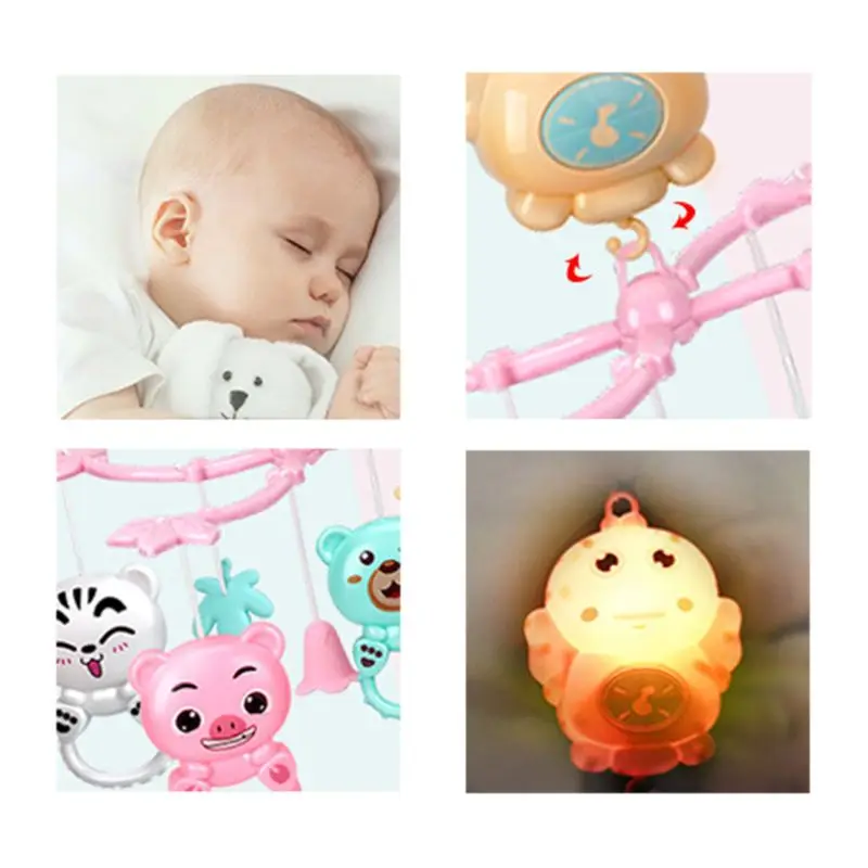 

50LE Musical Crib Mobile Bed Bell Animal Rattle Baby Musical Bed Bell Music Box Gift
