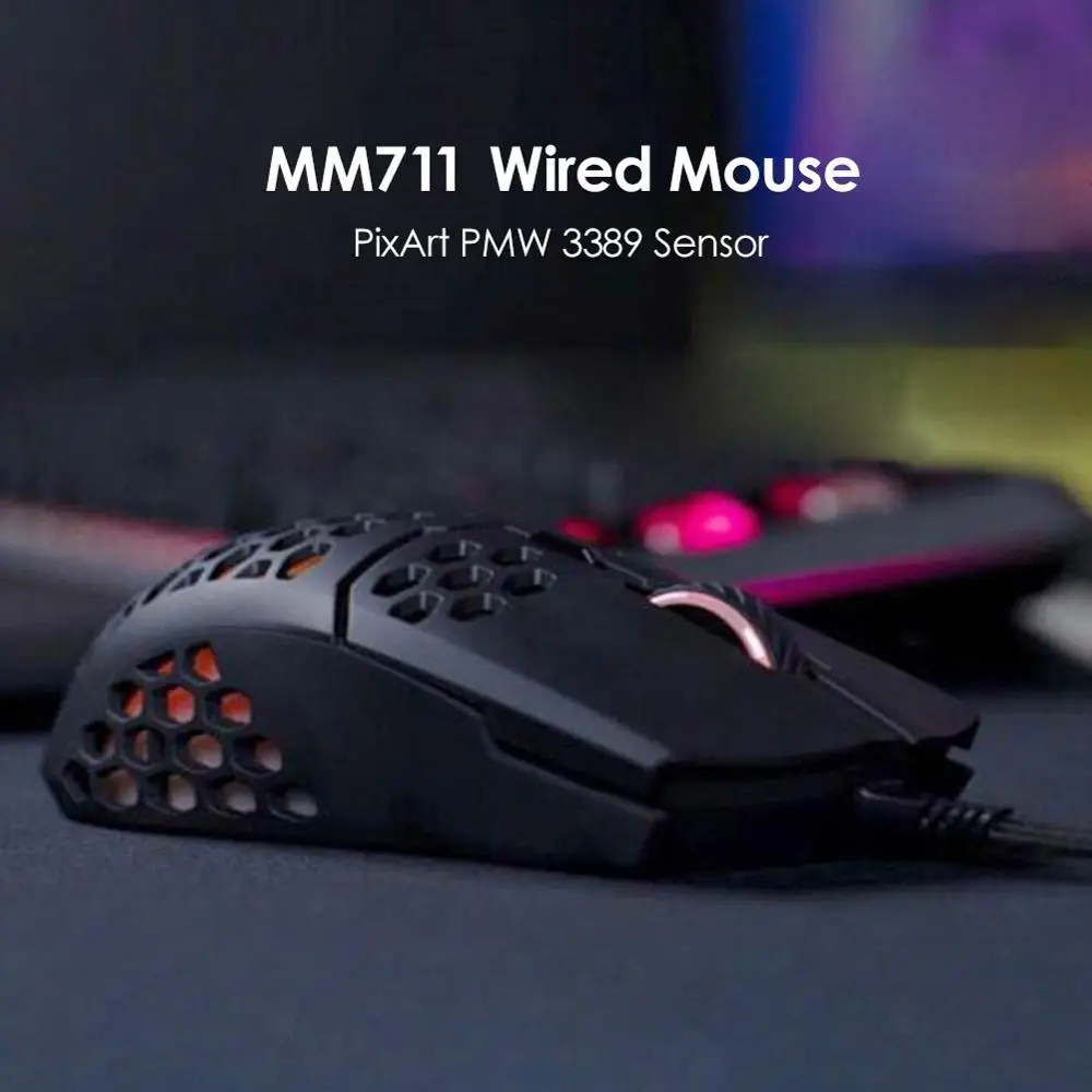 MM711 RGB Game Mouse Wired 16000DPI Adjustable Hollow cooler Mouse Laptop Desktop Computer backlit USB Cable Game Mouse