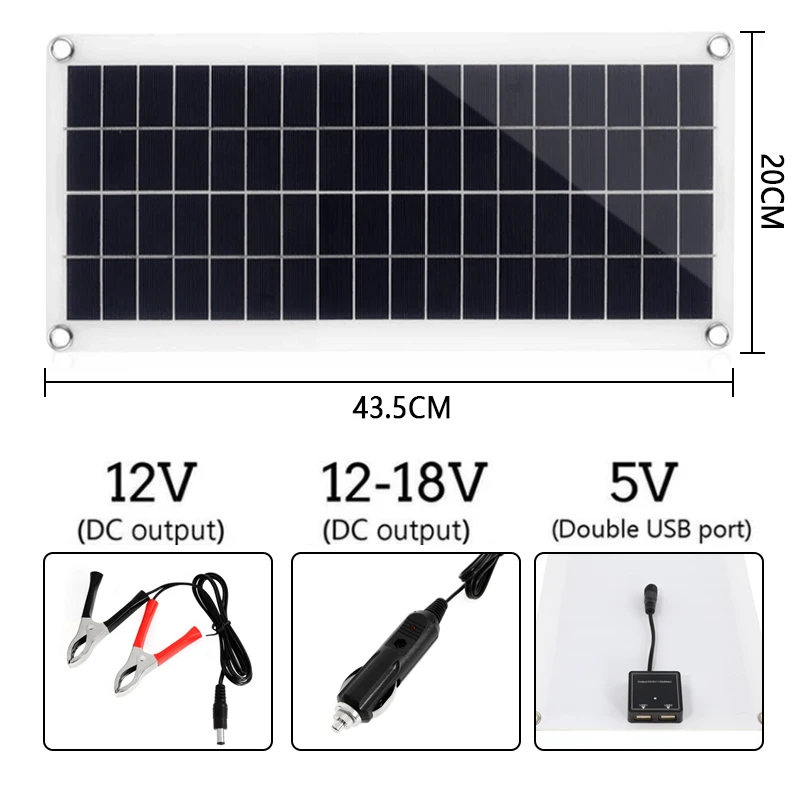 Комплект солнечных панелей 300 Вт 12 В USB 10 60 А|Солнечные элементы| |