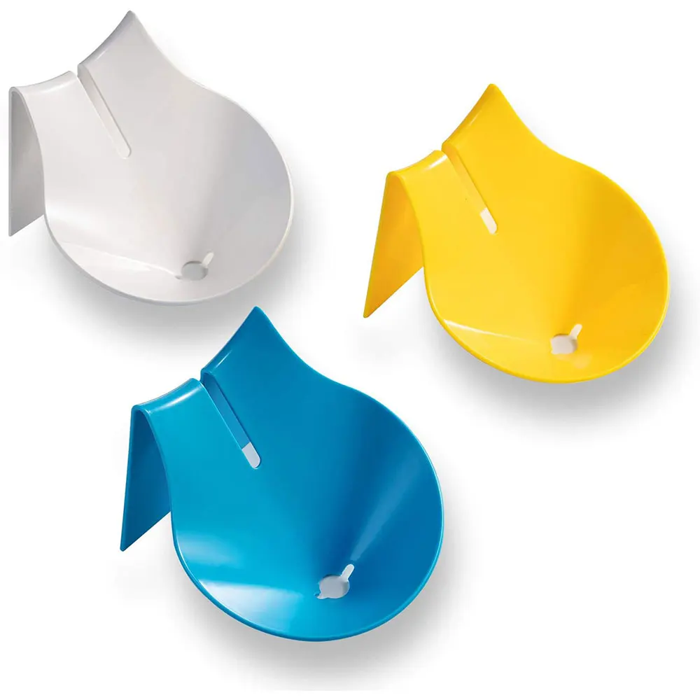 

Soap Dish Soap Holder for Bathtub Bathroom Sink Kitchen Wall Attachable 3 PCs (Yellow Blue White)