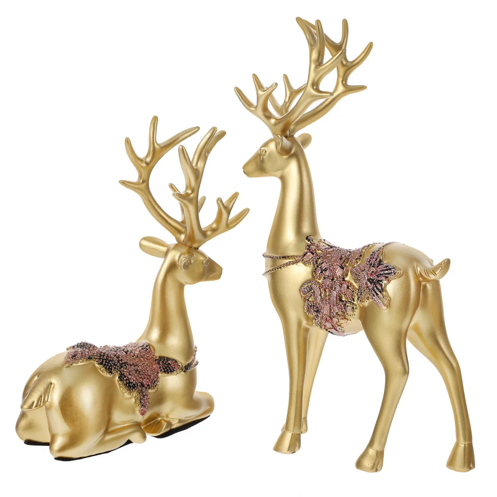 

1 pair of Adorable Elk Decor Tabletop Deer Decoration Tabletop Elk Adornment