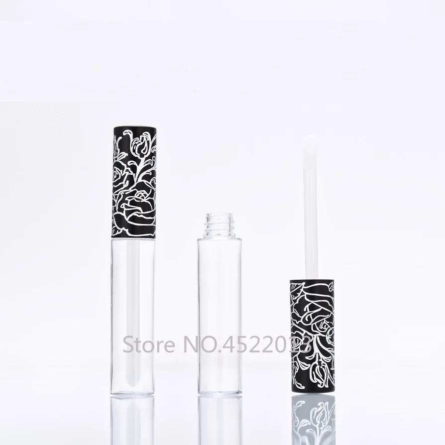 

10/30/50pcs Mini Black Cap Lip Glaze Sample Bottle Empty Refillable Tube Lip Gloss Container Lip Oil Lipgloss Tube 0.8ml 3ml