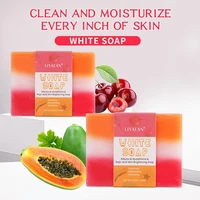 papaya kojic acid glutathione arbutin ghs bath soap handmade body cleaning anti acne skin whitening brighten moisturizing