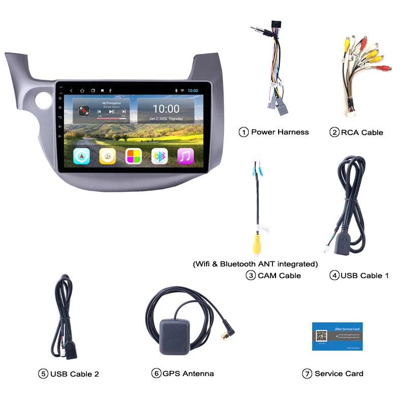 

2G RAM 10.1 Inch Full Touch Screen Android 10 GPS Navigation For Honda fit jazz 2008-2013 Stereo System