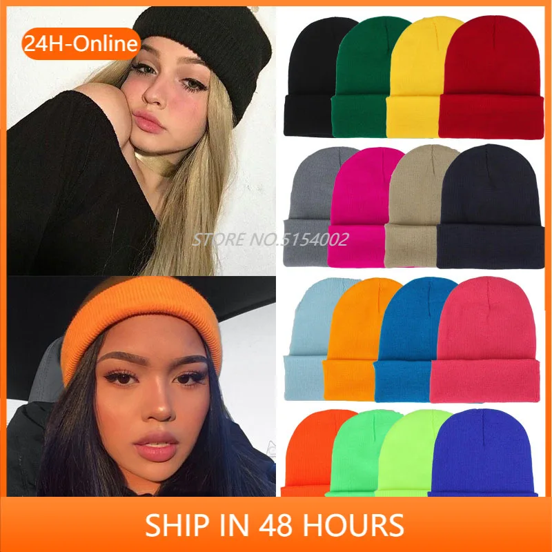 

2022 Winter Hats for Women Men New Beanies Knitted Solid Cool Hat Girls Autumn Female Beanie Caps Warmer Bonnet Casual Cap