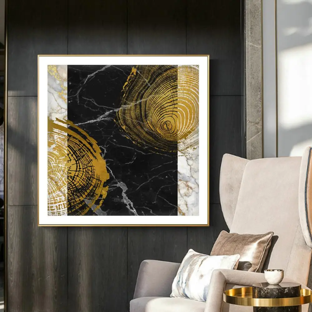 Абстрактная картина Золотые вены постер с изображением картины Постер для