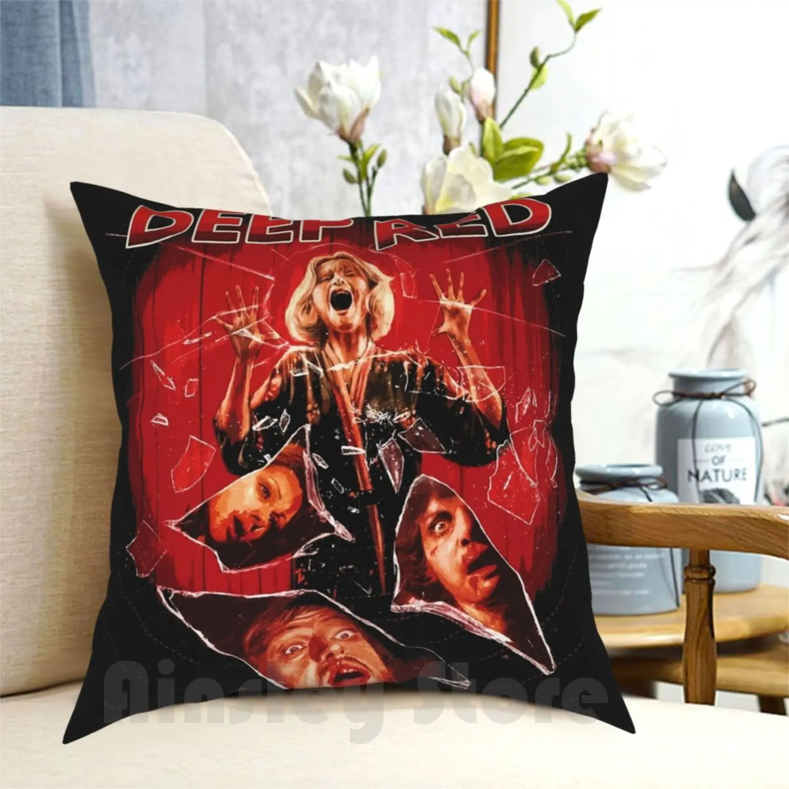 

Deep Red Pillow Case Printed Home Soft DIY Pillow cover Horror Movies Terror Movies Classic Cult Movie Horror 80S Terror